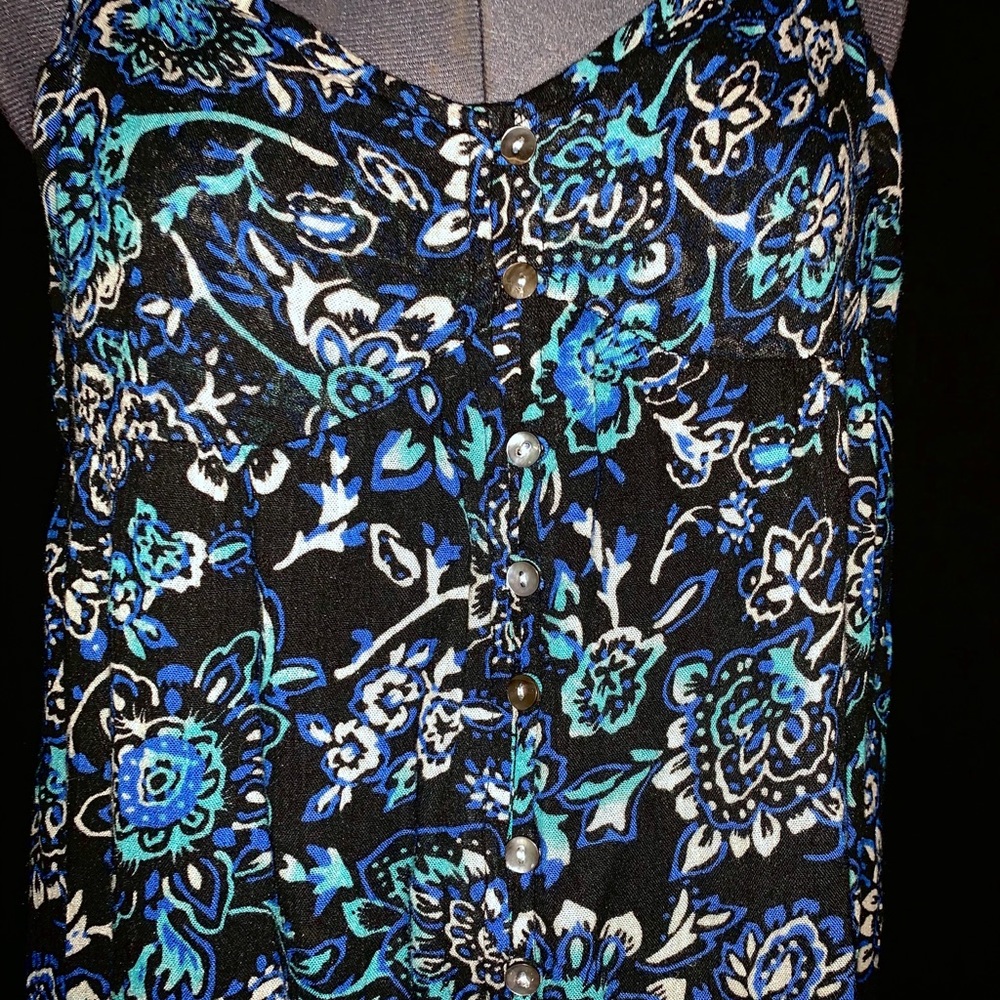 SUMMER 🌴 Floor Length Blue Patterned Dress